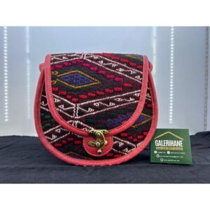 Oval Posta Deri - Kilim Çanta