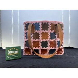 Patchwork Deri - Kilim Çanta Orta - Görsel 4